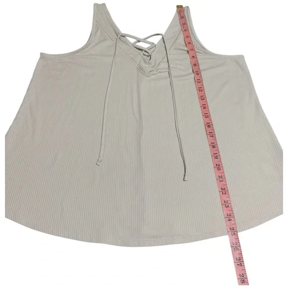 Maurices Beige Lace-Up Tank Top - Picture 7 of 9